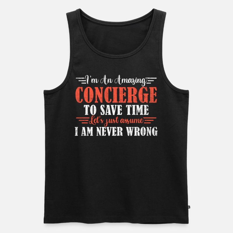 Awesome Concierge - Männer Premium Bio Tank Top - Schwarz