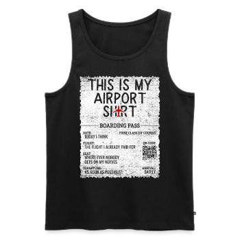 Vacation Travel Quote - This Is My Airport - Men's Premium Organic Tank Top - black - Front - AI Model Male 178 light (178cm)