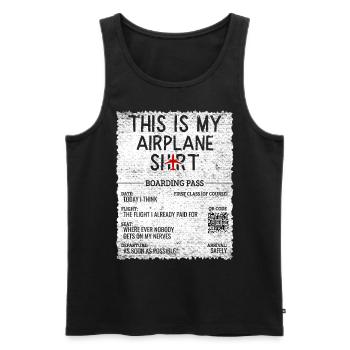 Vacation Travel Quote - This Is My Airplane - Men's Premium Organic Tank Top - black - Front - AI Model Male 178 light (178cm)