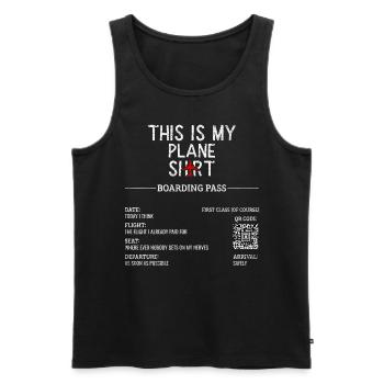 Vacation Travel Quote - This Is My Plane - Men's Premium Organic Tank Top - black - Front - AI Model Male 178 light (178cm)