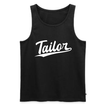Retro Swoosh Job - Tailor - Men's Premium Organic Tank Top - black - Front - Michal (187cm)