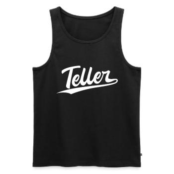 Retro Swoosh Job - Plate - Men's Premium Organic Tank Top - black - Front - Michal (187cm)