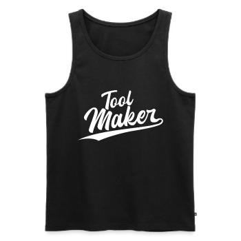 Retro Swoosh Job - Tool Maker - Men's Premium Organic Tank Top - black - Front - Michal (187cm)