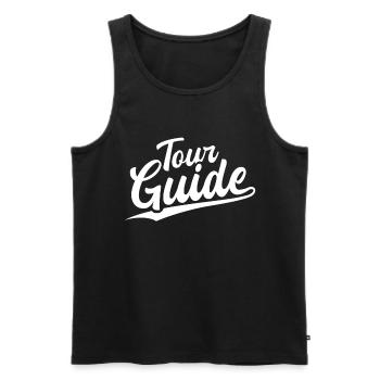 Retro Swoosh Job - Tour Guide - Männer Premium Bio Tank Top - Schwarz - Vorne - AI Model Male 178 light (178cm)