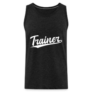 Retro Swoosh Job - Trainer - Men's Premium Organic Tank Top - charcoal grey - Front - Alexander (188cm)