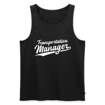 Retro Swoosh Job - Transportation Manager - Männer Premium Bio Tank Top - Schwarz - Vorne - Michal (187cm)