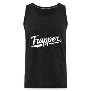 Retro Swoosh Job - Trapper - Men's Premium Organic Tank Top - charcoal grey - Front - Alexander (188cm)