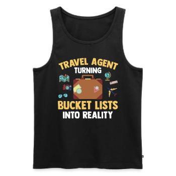 les listes de choses à faire en réalité Agence de voyages - Débardeur bio Premium Homme - noir - Devant - Michal (187cm)