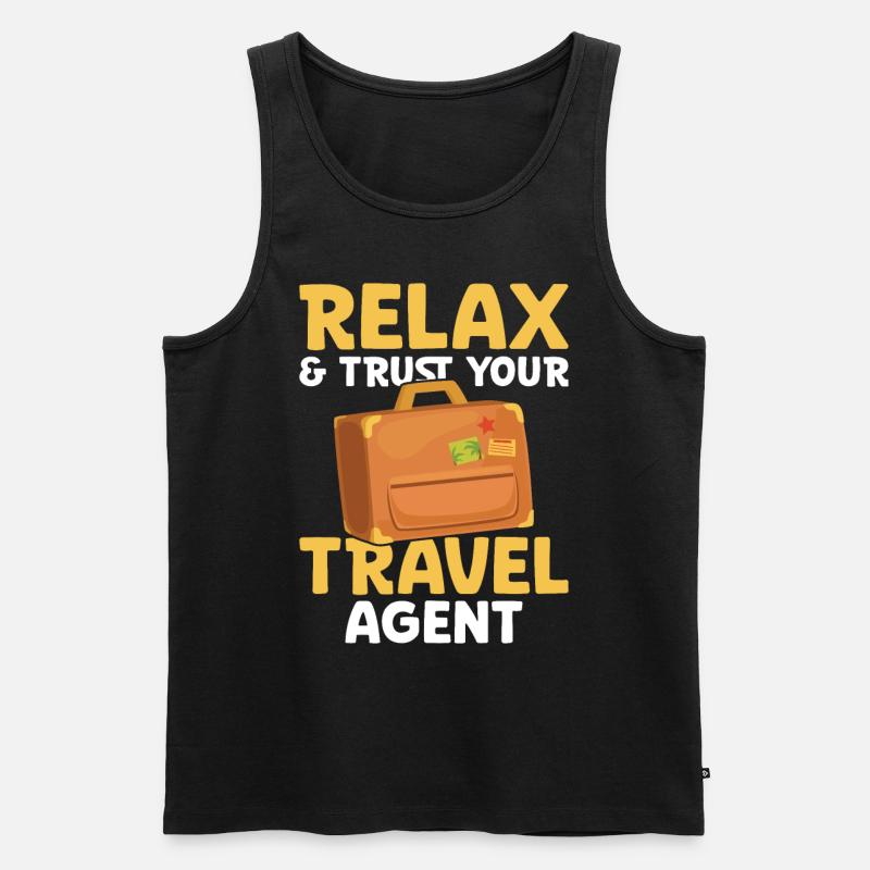 Relax & Trust Your Reisebüro - Männer Premium Bio Tank Top - Schwarz
