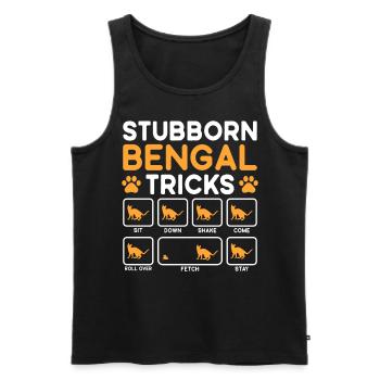 Stubborn Tricks Bengal Cat - Männer Premium Bio Tank Top - Schwarz - Vorne - AI Model Male 178 light (178cm)