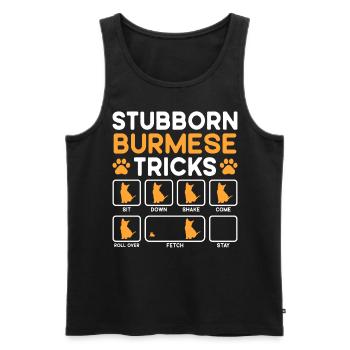 Stubborn Tricks Burmese Cat - Männer Premium Bio Tank Top - Schwarz - Vorne - Michal (187cm)