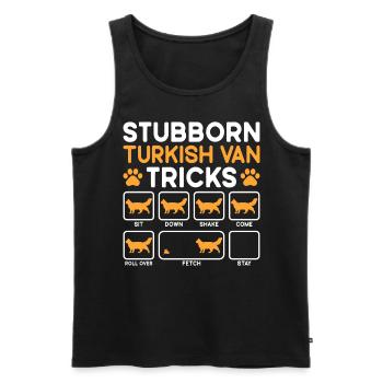 Stubborn Tricks Turkish Van Cat - Männer Premium Bio Tank Top - Schwarz - Vorne - AI Model Male 178 light (178cm)