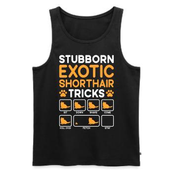 Stubborn Tricks Exotic Shorthair Cat - Männer Premium Bio Tank Top - Schwarz - Vorne - AI Model Male 178 light (178cm)