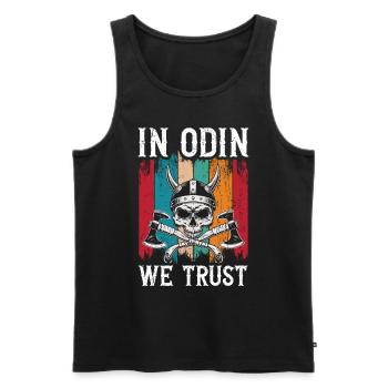 In Odin We Trust Viking - Männer Premium Bio Tank Top - Schwarz - Vorne - AI Model Male 178 light (178cm)