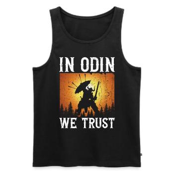 In Odin We Trust Viking - Männer Premium Bio Tank Top - Schwarz - Vorne - AI Model Male 178 light (178cm)