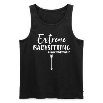 Extreme Babysitting Proud - Leihmutter - Männer Premium Bio Tank Top - Schwarz - Vorne - AI Model Male 178 light (178cm)