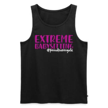 Extreme Babysitting Proud - Surrogate Mother - Men's Premium Organic Tank Top - black - Front - AI Model Male 178 light (178cm)