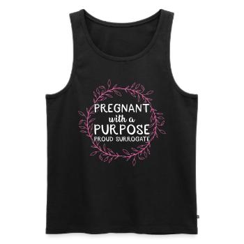 Pregnant With A Purpose Proud Leihmutter - Männer Premium Bio Tank Top - Schwarz - Vorne - AI Model Male 178 light (178cm)