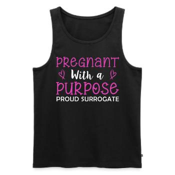 Pregnant With A Purpose Proud Leihmutter - Männer Premium Bio Tank Top - Schwarz - Vorne - AI Model Male 178 light (178cm)