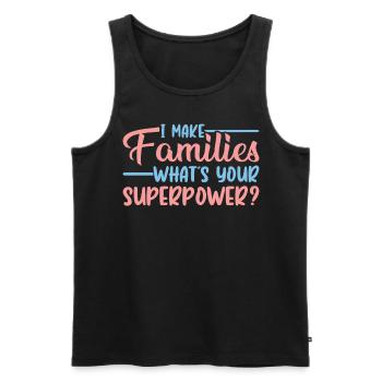 I Make Families - Whats Your Superpower? - - Männer Premium Bio Tank Top - Schwarz - Vorne - Michal (187cm)