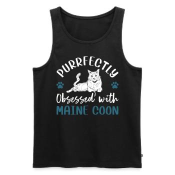 Purrfectly Obsessed With Maine Coon - Men's Premium Organic Tank Top - black - Front - Michal (187cm)