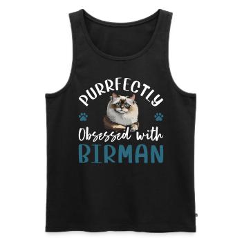 Obsédé par le Birman - Débardeur bio Premium Homme - noir - Devant - AI Model Male 178 light (178cm)