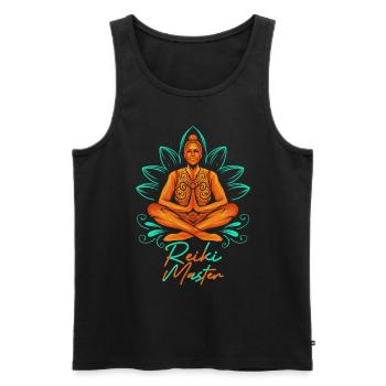 Chakra Holistic Healing Hands Buddha Reiki Master - Men's Premium Organic Tank Top - black - Front - Michal (187cm)