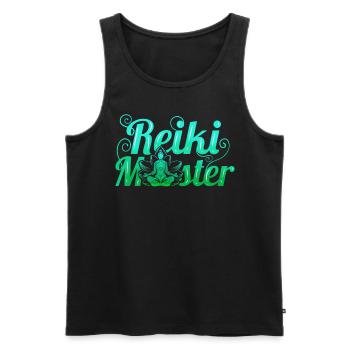 Chakra Holistic Healing Hands Buddha Reiki Master - Men's Premium Organic Tank Top - black - Front - Michal (187cm)