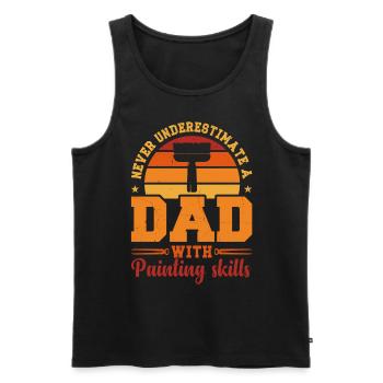 Husband Dad Hero Retro Painters and Varnishers - Men's Premium Organic Tank Top - black - Front - AI Model Male 178 light (178cm)