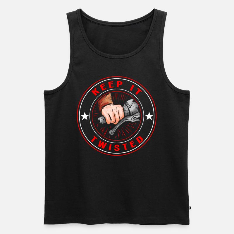 Keep It Twisted Biker - Men's Premium Organic Tank Top - black