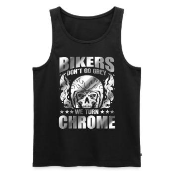 Bikers Don't Go Grey - We Turn Chrome Biker - Men's Premium Organic Tank Top - black - Front - Michal (187cm)