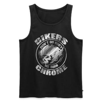 Bikers Don't Go Grey - We Turn Chrome Biker - Men's Premium Organic Tank Top - black - Front - Michal (187cm)