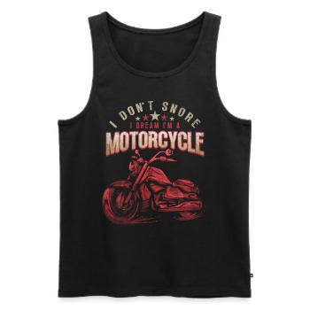 Je ne ronfle pas, je rêve d’être un motard à moto - Débardeur bio Premium Homme - noir - Devant - Michal (187cm)