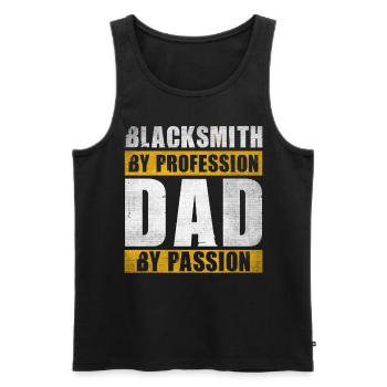 Dad By Passion Profession Blacksmith - Men's Premium Organic Tank Top - black - Front - AI Model Male 178 light (178cm)