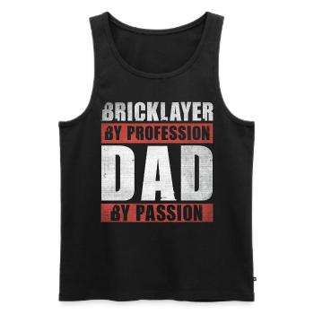 Papa par passion Profession Maçon - Débardeur bio Premium Homme - noir - Devant - AI Model Male 178 light (178cm)