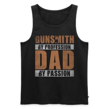 Papa par passion Profession Armurier - Débardeur bio Premium Homme - noir - Devant - Michal (187cm)