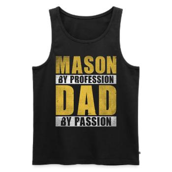 Dad By Passion Profession Mason - Männer Premium Bio Tank Top - Schwarz - Vorne - AI Model Male 178 light (178cm)