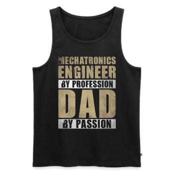 Dad By Passion Profession Mechatronics Engineer - Men's Premium Organic Tank Top - black - Front - AI Model Male 178 light (178cm)