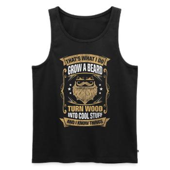 Wood Into Cool Things Furniture Maker - Men's Premium Organic Tank Top - black - Front - AI Model Male 178 light (178cm)