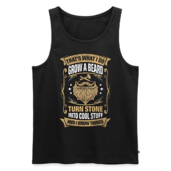 Stone Into Cool Things Stone Mason - Männer Premium Bio Tank Top - Schwarz - Vorne - AI Model Male 178 light (178cm)