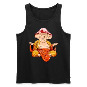 Hippie Mushrooms Shrooms Psychedelic Mushroomhead - Men's Premium Organic Tank Top - black - Front - AI Model Male 178 light (178cm)