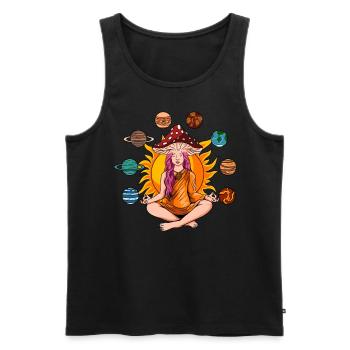 Hippie Mushrooms Shrooms Psychedelic Mushroomhead - Men's Premium Organic Tank Top - black - Front - AI Model Male 178 light (178cm)