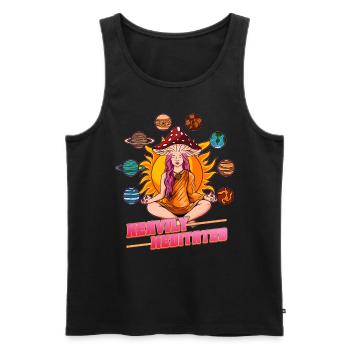 Hippie Mushrooms Shrooms Psychedelic Mushroomhead - Men's Premium Organic Tank Top - black - Front - AI Model Male 178 light (178cm)