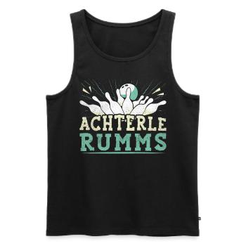 Achterle Rumms - Drôle de dicton pour les boulistes sportifs - Débardeur bio Premium Homme - noir - Devant - Michal (187cm)