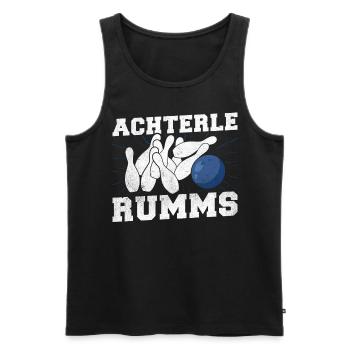 Achterle Rumms - Drôle de dicton pour les boulistes sportifs - Débardeur bio Premium Homme - noir - Devant - Michal (187cm)