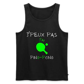 j'peux pas j'ai ping pong - Débardeur bio Premium Homme - noir - Devant - Michal (187cm)