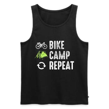 Bikepacking Radfahrer Gravel Bike Fahrrad Lustig - Männer Premium Bio Tank Top - Schwarz - Vorne - AI Model Male 178 light (178cm)