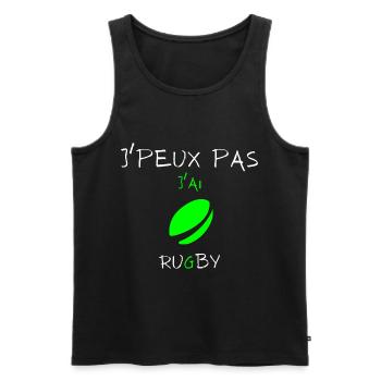 j'peux pas j'ai rugby - Débardeur bio Premium Homme - noir - Devant - Michal (187cm)