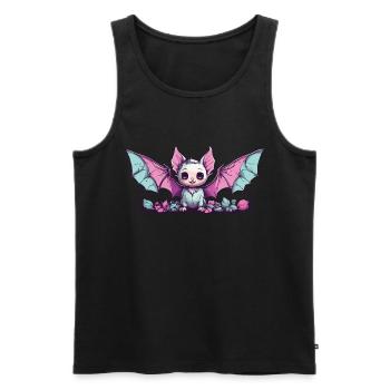Aesthetic Gothic Kawaii Fledermaus e-girl Design - Männer Premium Bio Tank Top - Schwarz - Vorne - Michal (187cm)
