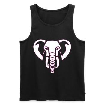 Elephant Majesty: elephant's head print, pink - Men's Premium Organic Tank Top - black - Front - AI Model Male 178 light (178cm)